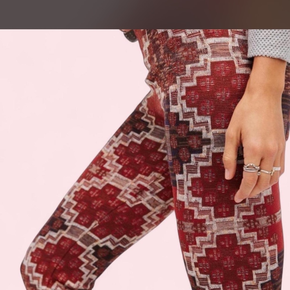 Free people Byzantine sweater Stylish Red Patterned Women's Pants